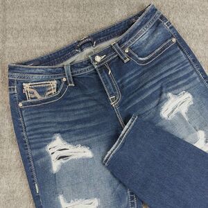 Vigoss Heritage Fit Skinny Jeans Womens S12 L30 (Fit 35x29.5) Blue Distressed